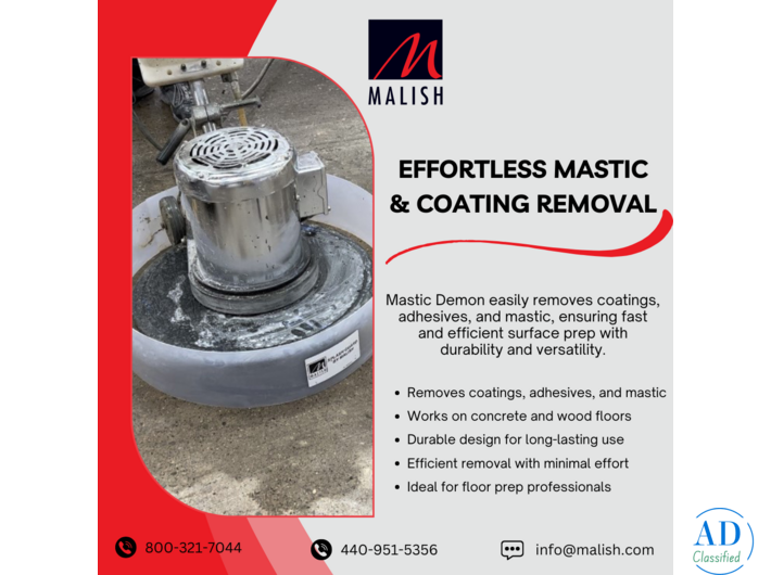 Mastic Demon® by Malish: Fast Mastic Removal from Concrete