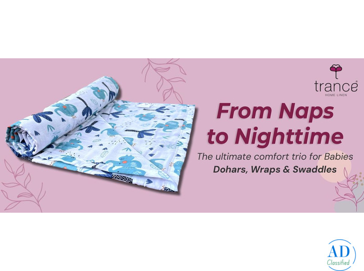 Get the ultimate comfort trio for babies dohars, wraps and swaddles