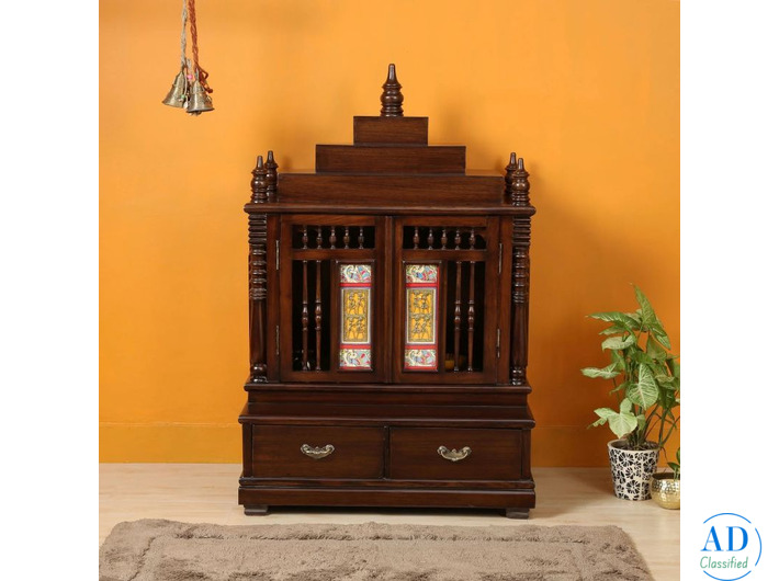 Designer Teak Wood Temple for Home - Buy Online