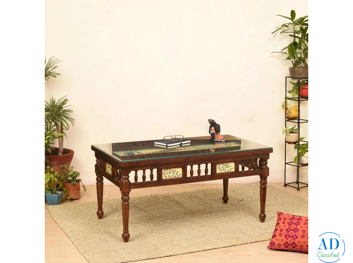 Handcrafted Teak Wood Centre Table - Order Today