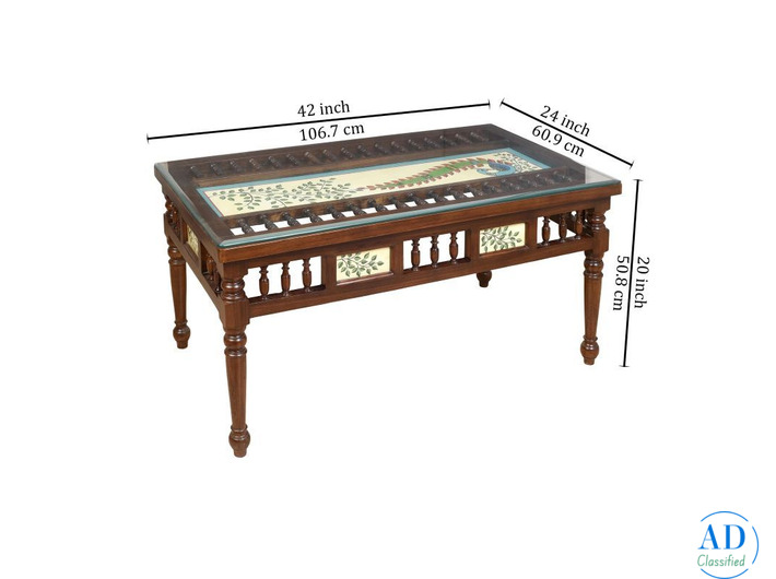 Handcrafted Teak Wood Centre Table - Order Today