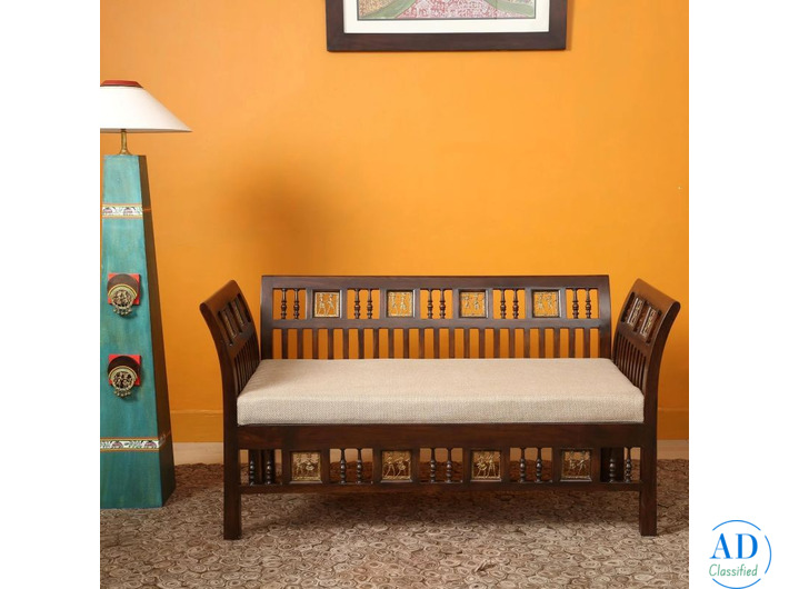 Luxury Teak Wood 2 Seater Sofa Shop Now