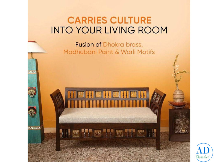 Luxury Teak Wood 2 Seater Sofa Shop Now