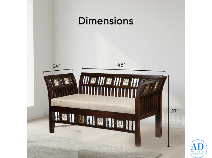 Luxury Teak Wood 2 Seater Sofa Shop Now