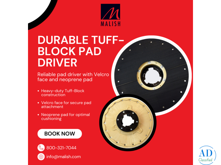 TUFF-BLOCK® Diamond Pad Driver with Velcro® Face & Neoprene Pad - The Malish Corporation