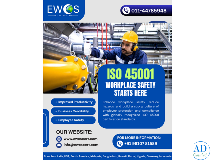 Best ISO 45001 Certification in New Delhi
